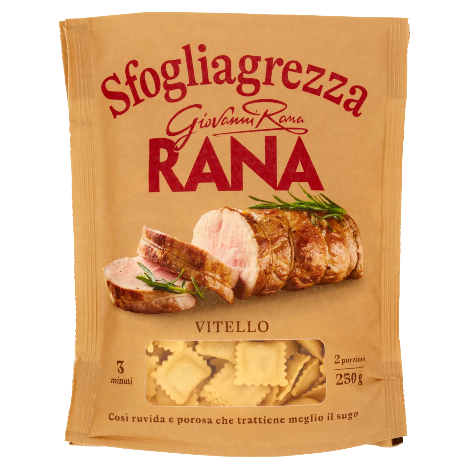 SFOGLIAGREZZA VITELLO RAVIOLINI RANA 250 GR
