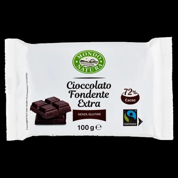 Mondo Natura Tavolette Cioccolato Extrafondente 72% 100 gr