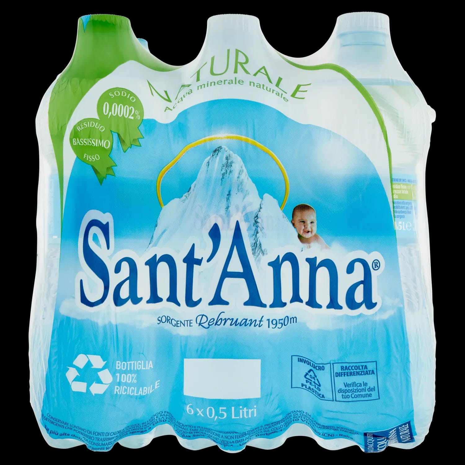 Acqua Sant Anna Naturale 1 2 PET Clx 6 x 500 ml