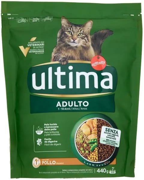 Ultima crocchette gatto pollo e riso 440 g