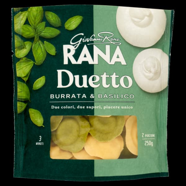 SFOGLIAVELO DUETTO RANA BURRATA E BASILICO